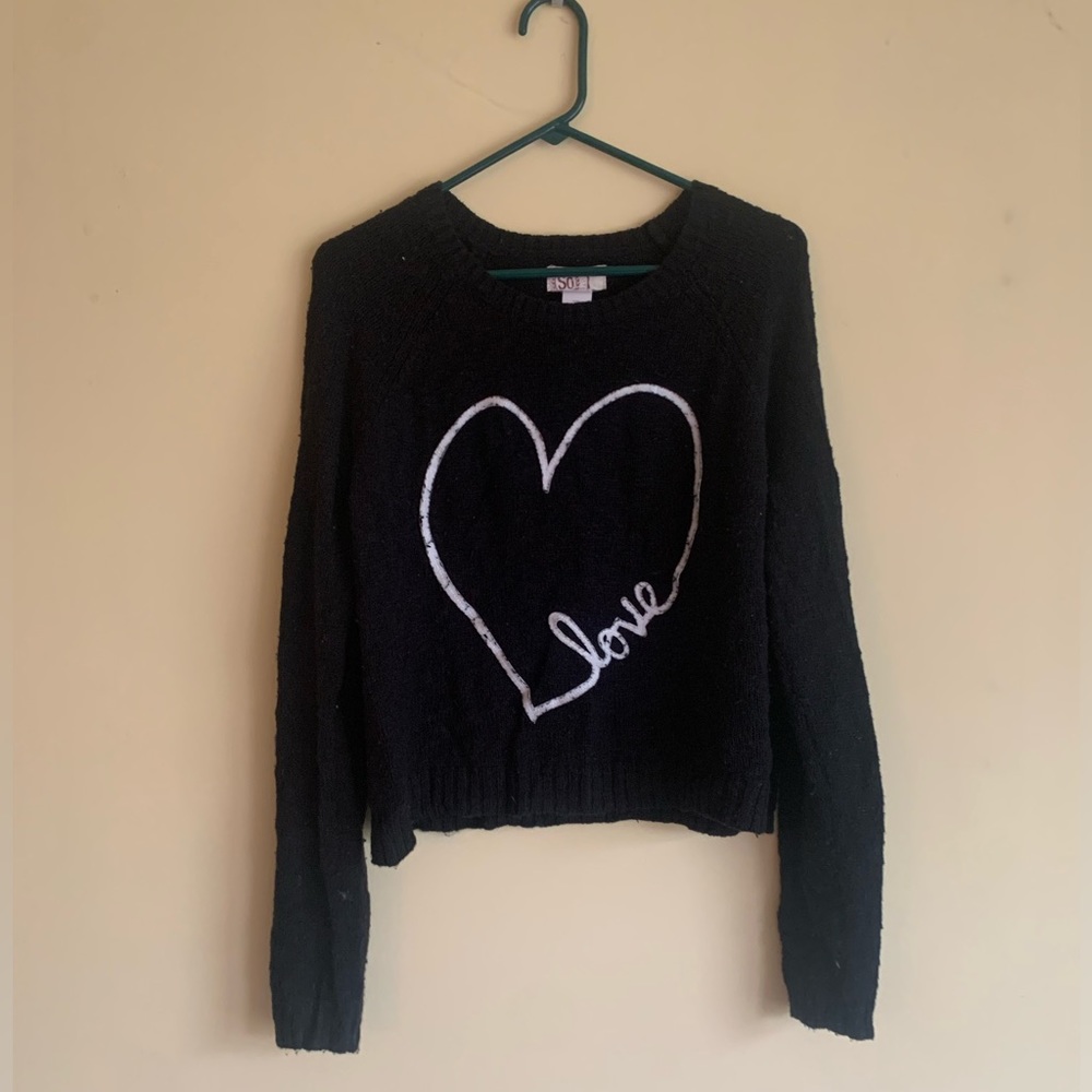 Cropped long sleeve sweater